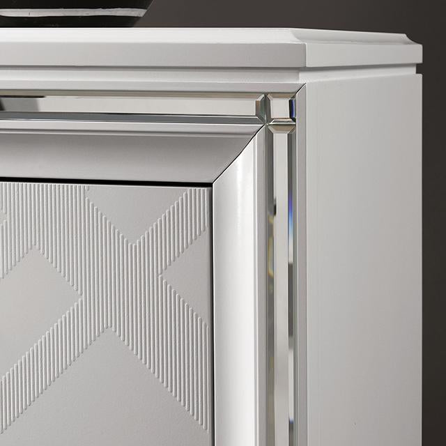 EMMELINE Night Stand w/ USB, White - Carl's Furniture (Garden City, KS)