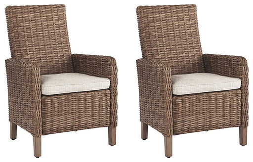 Beachcroft Outdoor Arm Chair with Cushion (Set of 2) - Carl's Furniture (Garden City, KS)