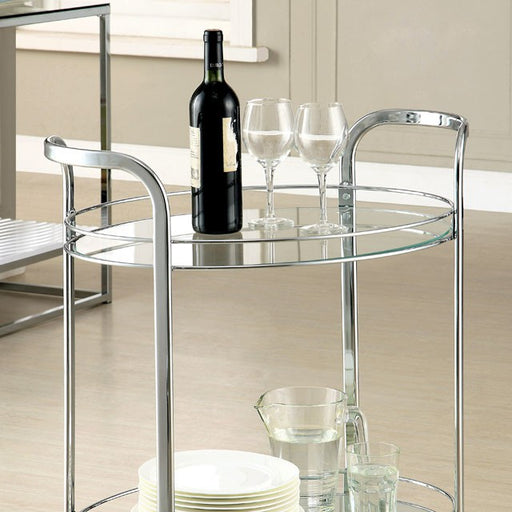 LOULE Chrome Serving Cart - Carl's Furniture (Garden City, KS)