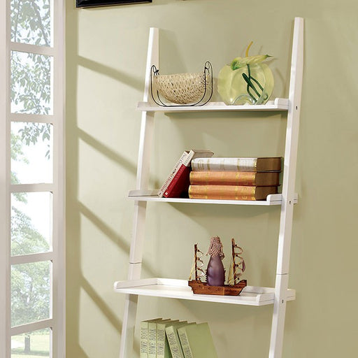 Sion White Ladder Shelf - Carl's Furniture (Garden City, KS)