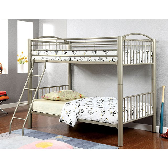 Lovia Metallic Gold Twin/Twin Bunk Bed - Carl's Furniture (Garden City, KS)