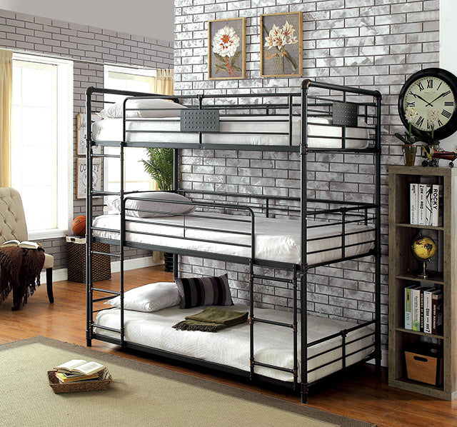 Olga I Antique Black Full/Full Bunk Bed - Carl's Furniture (Garden City, KS)