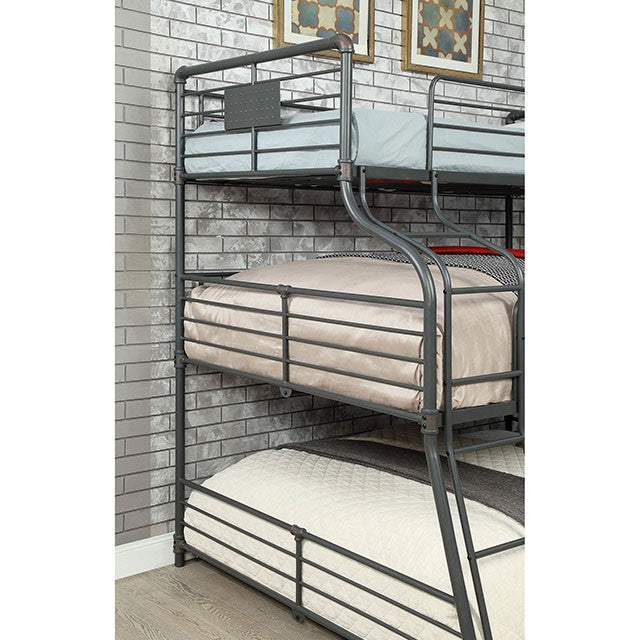 Olga III Sand Black Twin/Full/Queen Bunk Bed - Carl's Furniture (Garden City, KS)