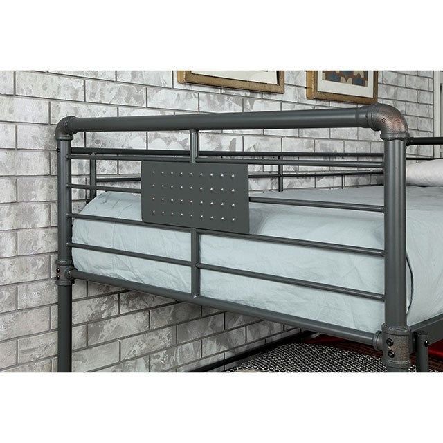 Olga III Sand Black Twin/Full/Queen Bunk Bed - Carl's Furniture (Garden City, KS)