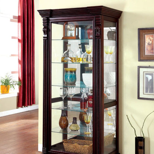 TULARE Dark Cherry Curio - Carl's Furniture (Garden City, KS)