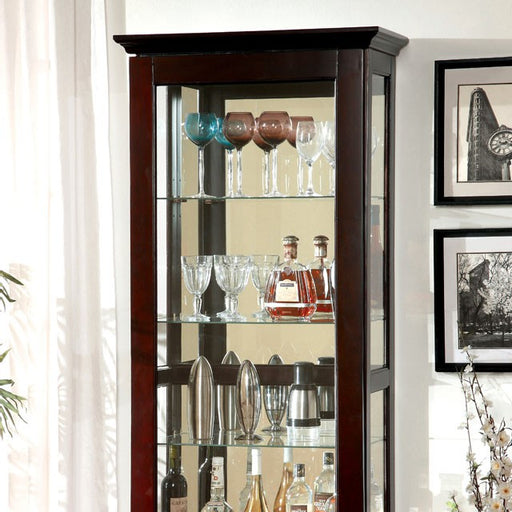 LUDDEN Dark Walnut Curio - Carl's Furniture (Garden City, KS)