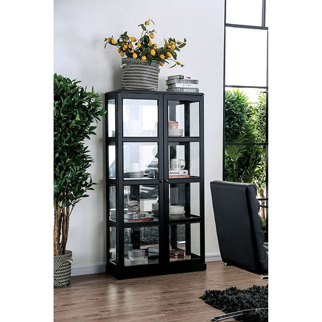 Vilas Black Curio Cabinet - Carl's Furniture (Garden City, KS)