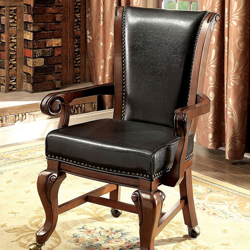MELINA Brown Cherry/Black Arm Chair - Carl's Furniture (Garden City, KS)