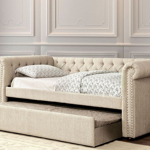 Leanna Daybed w Trundle Beige - Carl's Furniture (Garden City, KS)