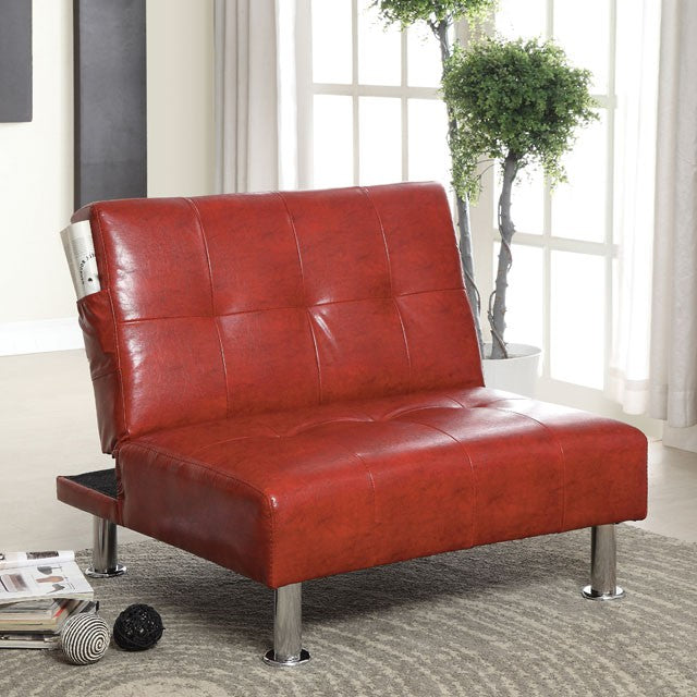 Bulle Chair Grey & Red - Carl's Furniture (Garden City, KS)