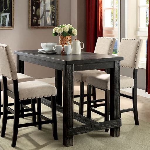 Sania 5 Pc Counter Ht Table Set Black - Carl's Furniture (Garden City, KS)