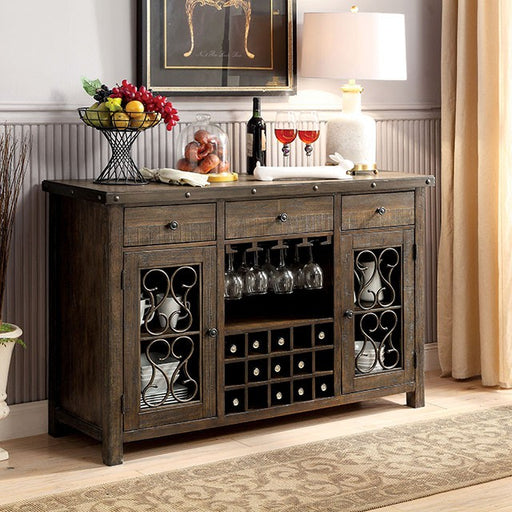 PAULINA Rustic Walnut Server - Carl's Furniture (Garden City, KS)