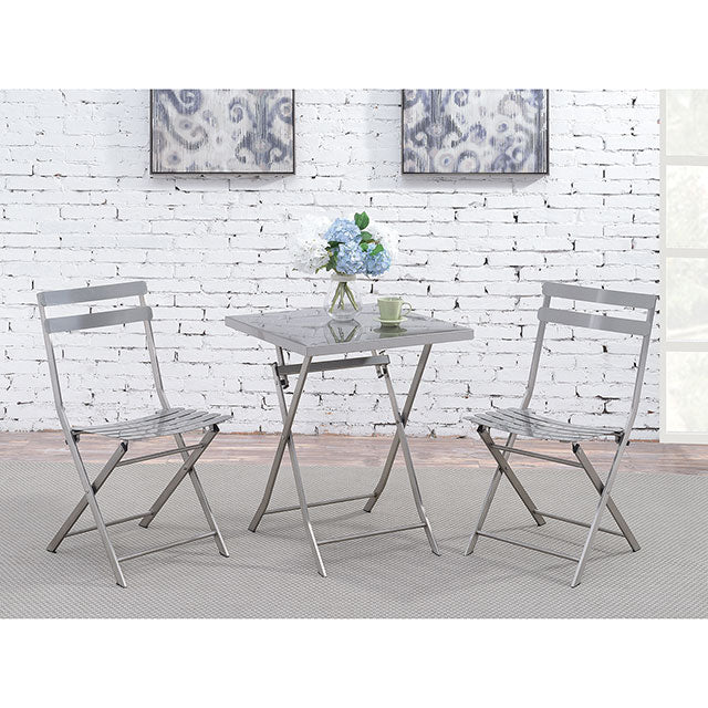 Lilah Stainless Folding Table - Carl's Furniture (Garden City, KS)