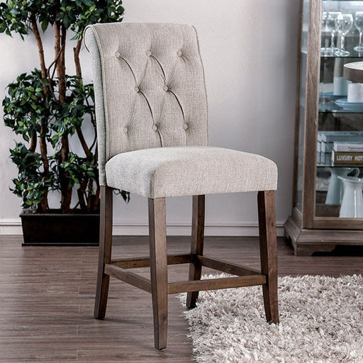 Sania III Beige/Rustic Oak Counter Ht. Chair (2/CTN) - Carl's Furniture (Garden City, KS)