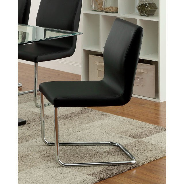 LODIA I Black/Silver Side Chair - Carl's Furniture (Garden City, KS)