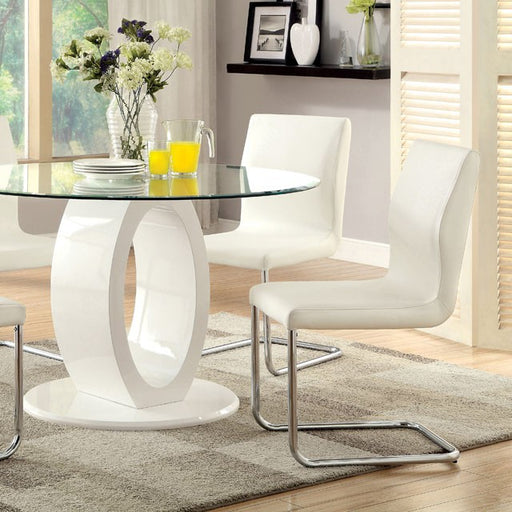 LODIA I White Round Table - Carl's Furniture (Garden City, KS)