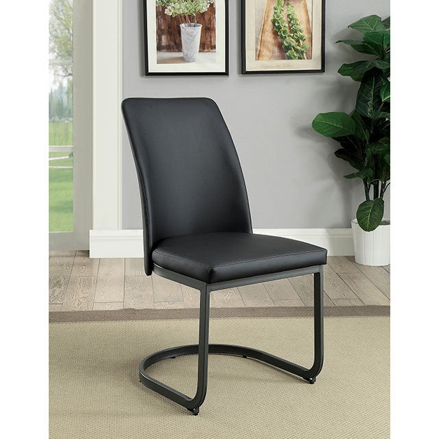 Saskia Dark Gray/Black Side Chair (2/CTN) - Carl's Furniture (Garden City, KS)
