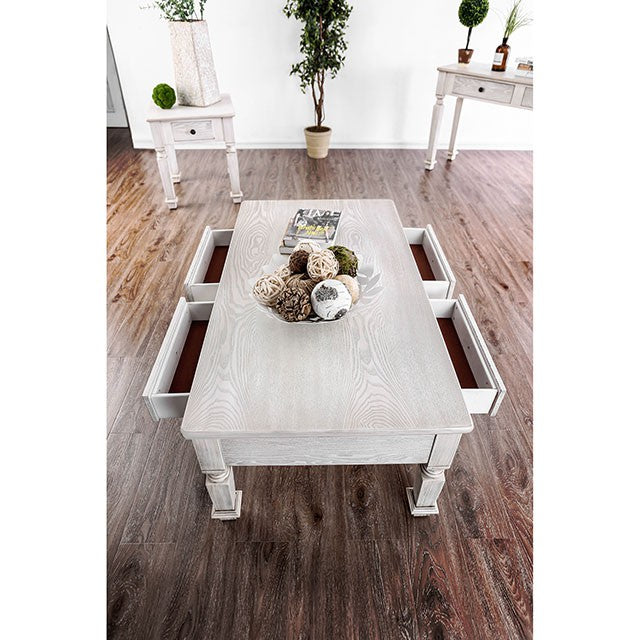 Joliet Antique White Coffee Table - Carl's Furniture (Garden City, KS)