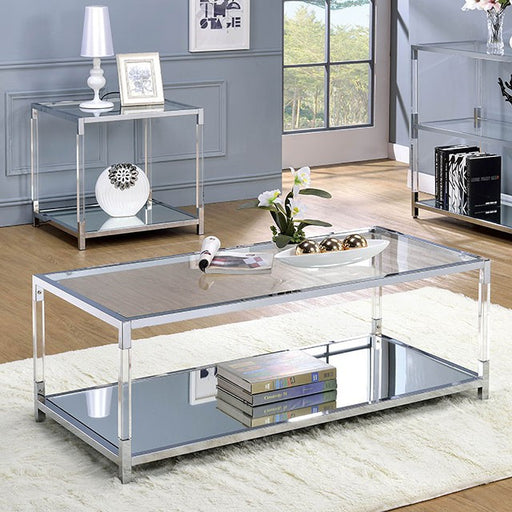 Ludvig Chrome/Clear Coffee Table - Carl's Furniture (Garden City, KS)