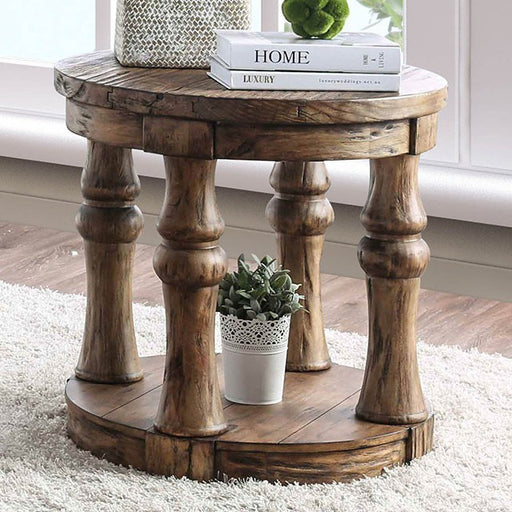 Mika Antique Oak End Table - Carl's Furniture (Garden City, KS)