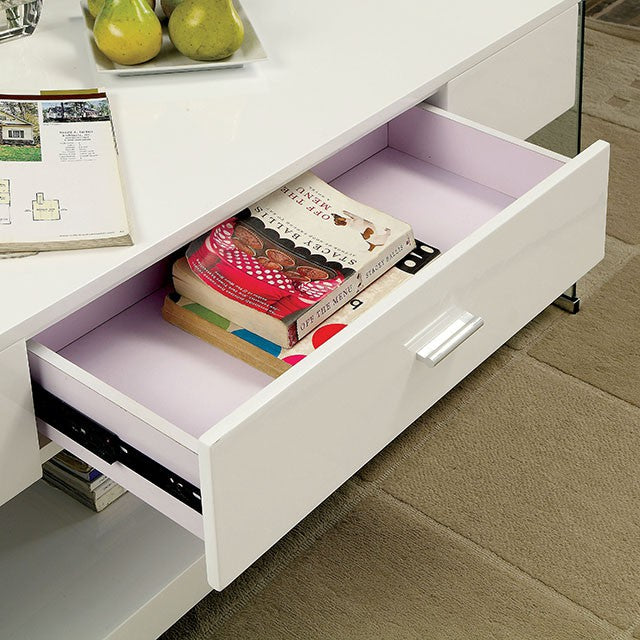 Raya White Coffee Table, White - Carl's Furniture (Garden City, KS)
