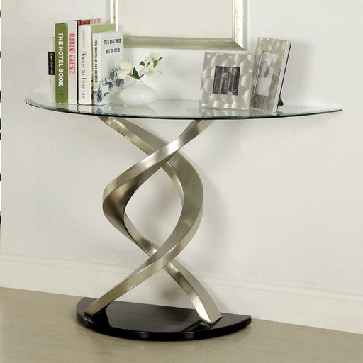 NOVA Satin Plated/Black Sofa Table - Carl's Furniture (Garden City, KS)