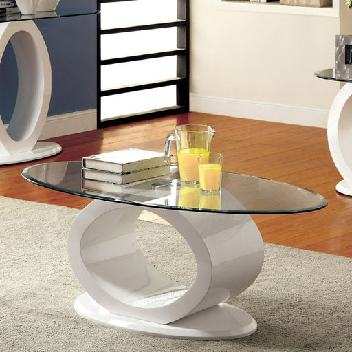 LODIA III White Coffee Table, White - Carl's Furniture (Garden City, KS)