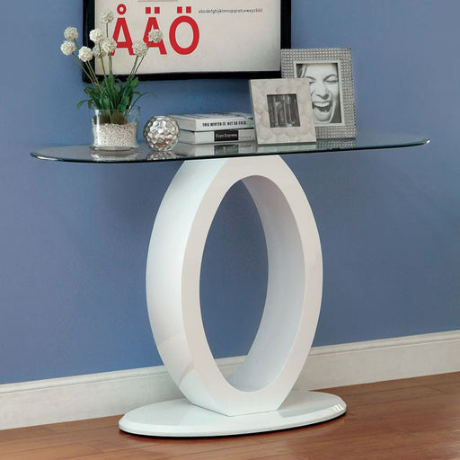 LODIA III White Sofa Table, White - Carl's Furniture (Garden City, KS)
