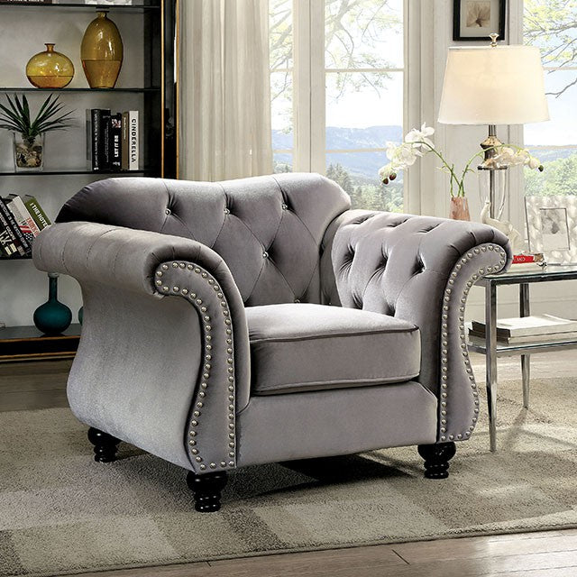 Jolanda Chair Blue & Grey - Carl's Furniture (Garden City, KS)