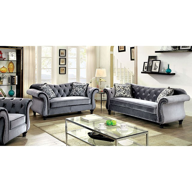Jolanda Chair Blue & Grey - Carl's Furniture (Garden City, KS)
