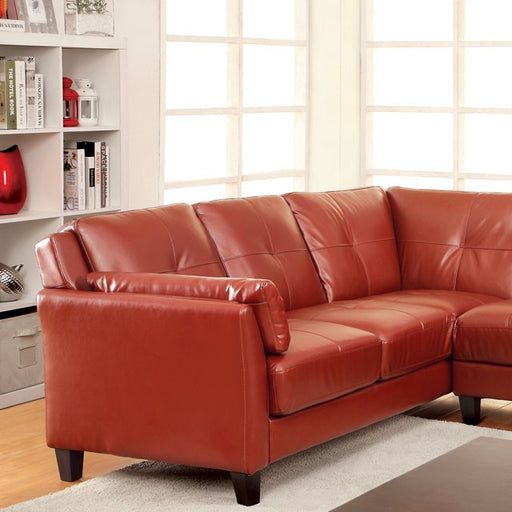 PEEVER Mahogany Red Sectional, Mahogany Red (K/D) - Carl's Furniture (Garden City, KS)