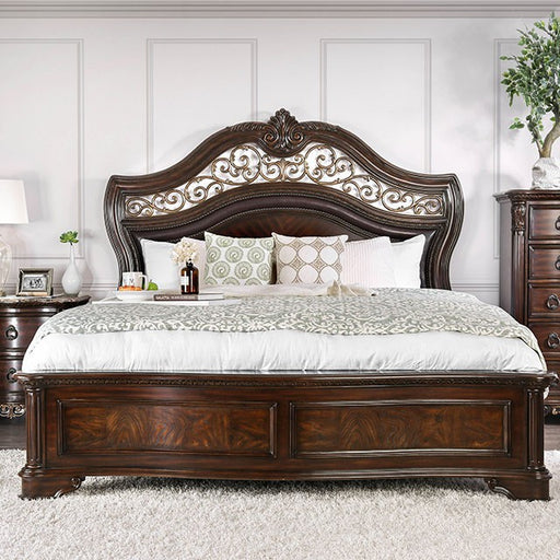 Menodora Brown Cherry Cal.King, E.King, Queen Bed - Carl's Furniture (Garden City, KS)