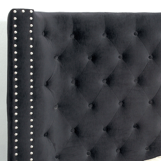 Rosabelle Bed Black, Grey, & Ivory - Carl's Furniture (Garden City, KS)