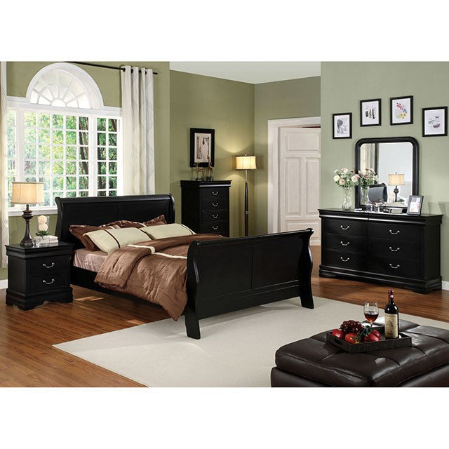 Louis Philippe Cal.King Bed Black & Grey - Carl's Furniture (Garden City, KS)