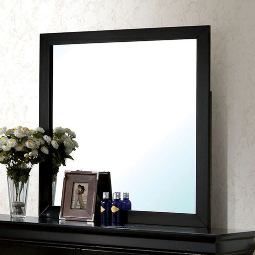 Louis Philippe Mirror Black - Carl's Furniture (Garden City, KS)