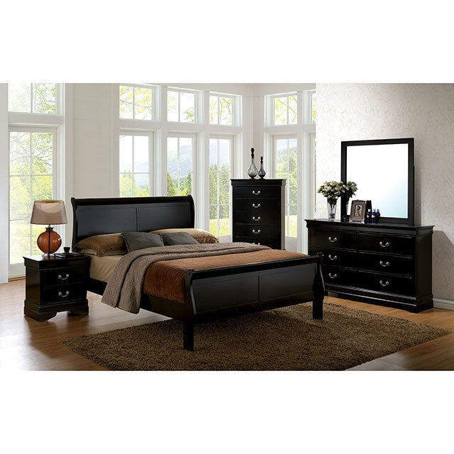Louis Philippe Mirror Black - Carl's Furniture (Garden City, KS)