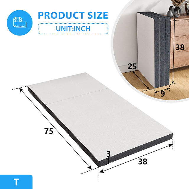 Hollyhock 3" Twin Tri-Fold Memory Foam Topper - Carl's Furniture (Garden City, KS)