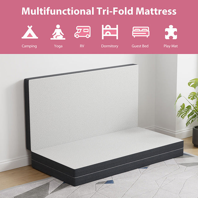 Hollyhock 4" Full Tri-Fold Memory Foam Topper - Carl's Furniture (Garden City, KS)