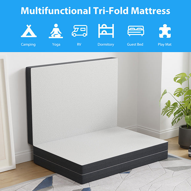 Hollyhock 4" Twin Tri-Fold Memory Foam Topper - Carl's Furniture (Garden City, KS)