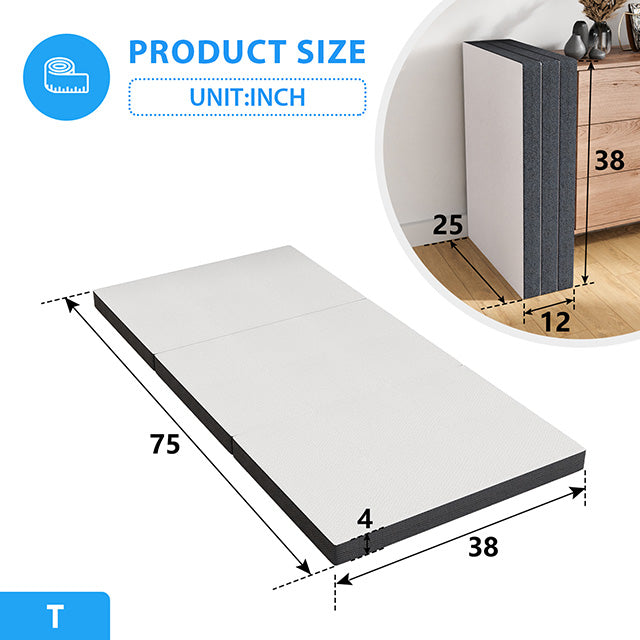 Hollyhock 4" Twin Tri-Fold Memory Foam Topper - Carl's Furniture (Garden City, KS)