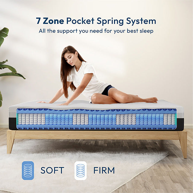 Verbena 12" E.King Hybrid Pocket Coil Mattress - Carl's Furniture (Garden City, KS)