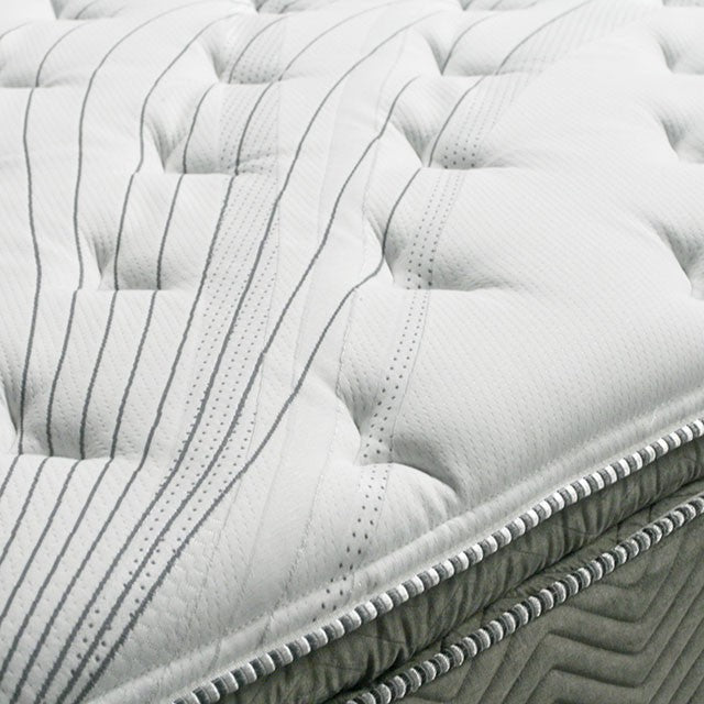 STORMIN White/Gray 13" Euro Pillow Top Mattress, Queen - Carl's Furniture (Garden City, KS)
