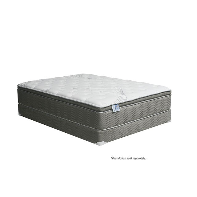 STORMIN White/Gray 13" Euro Pillow Top Mattress, Queen - Carl's Furniture (Garden City, KS)