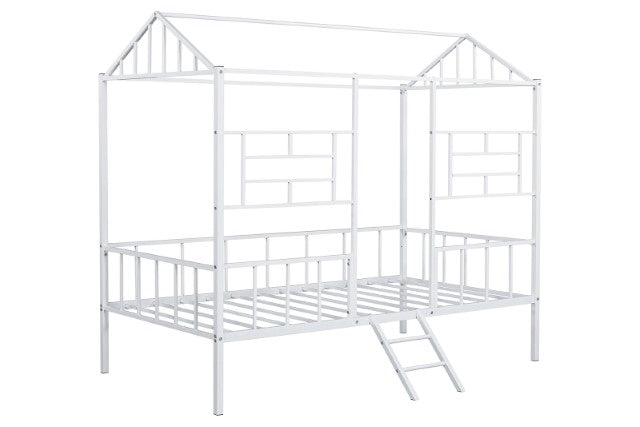 Rhonda Twin Loft Bed White, Silver, & Black - Carl's Furniture (Garden City, KS)