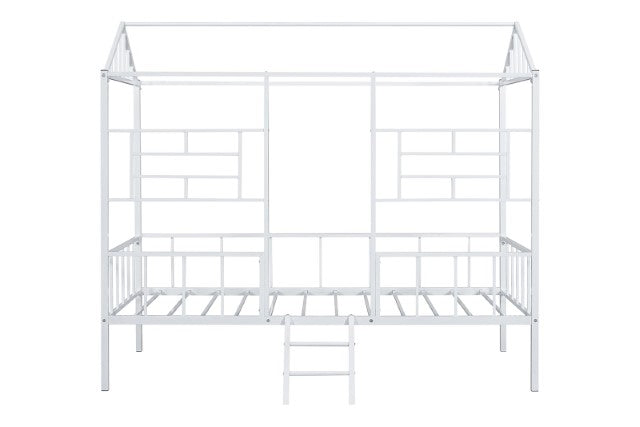 Rhonda Twin Loft Bed White, Silver, & Black - Carl's Furniture (Garden City, KS)