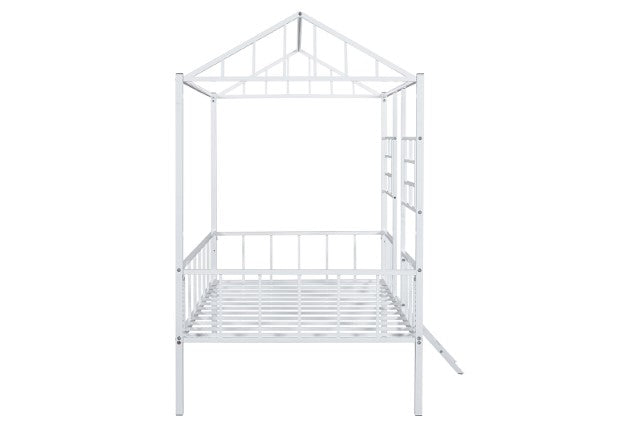 Rhonda Twin Loft Bed White, Silver, & Black - Carl's Furniture (Garden City, KS)