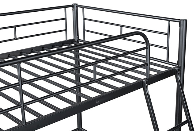 Myles Twin Loft Bed White, Silver & Black - Carl's Furniture (Garden City, KS)