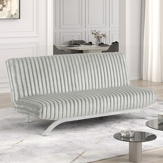 Villeneuve Futon Sofa Bed Black, Pink, & Grey - Carl's Furniture (Garden City, KS)