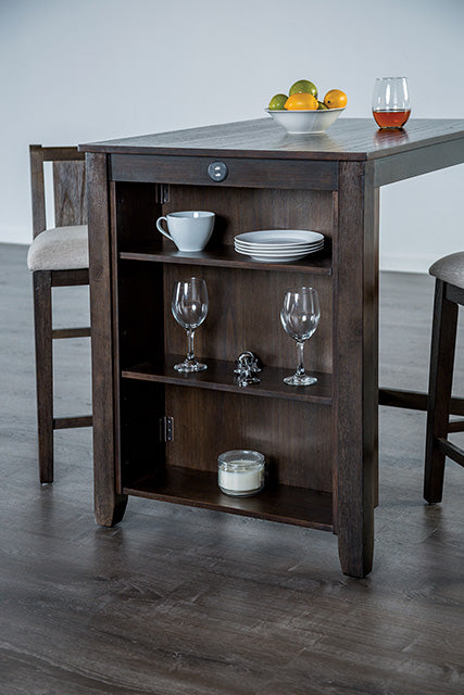 Lescles 3 Pc Counter Ht Set (1 Table + 2 Chairs) - Carl's Furniture (Garden City, KS)