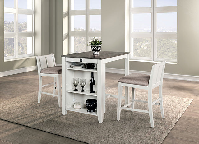Lescles 3 Pc Counter Ht Set (1 Table + 2 Chairs) - Carl's Furniture (Garden City, KS)